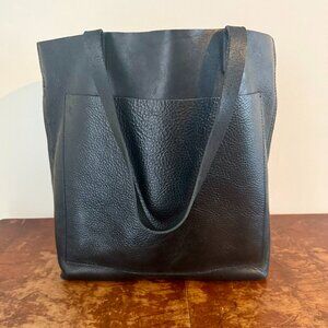 Madewell Black Leather Tote Bag
